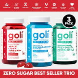 Zero Sugar Best Seller Trio | World's First 3-in-1 Pre, Post, Probiotic, Apple Cider Vinegar with Vitamin B12 and Probiotics To Address Bloating, Ashwagandha & L-Theanine, Vitamin D gummies. Gluten-Free, Vegan, Non-GMO & Gelatin-Free