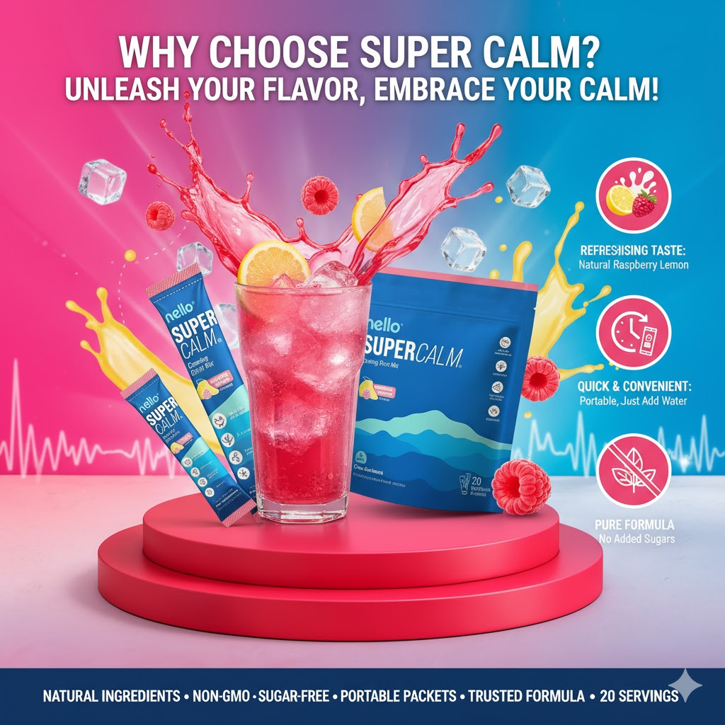 SuperCalm Stress Relief Drink Mix – Balance Cortisol & Sleep Better Naturally - 40Ct